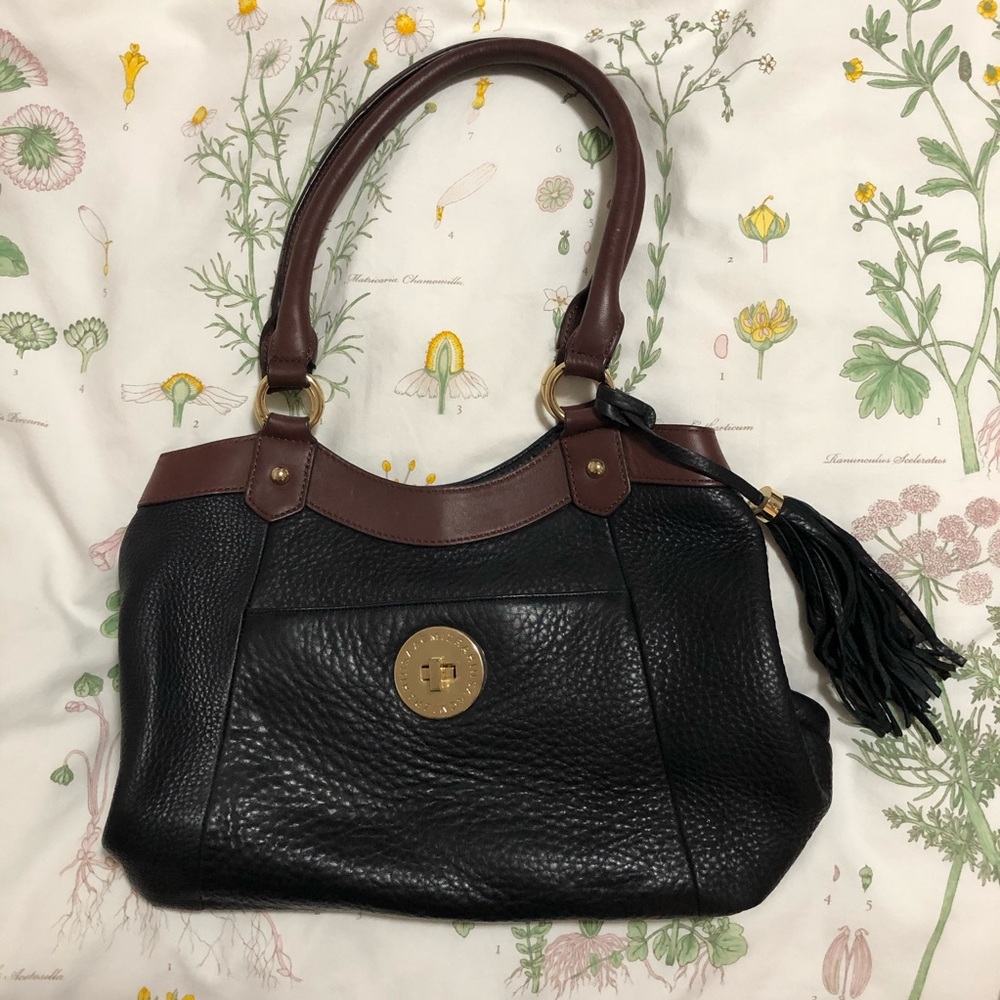 Isaac Mizrahi Black Pebbled Leather Purse